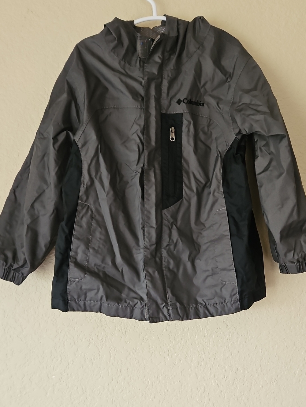 Columbia Kids' Gray Waterproof Hooded Rain Jacket 4T
